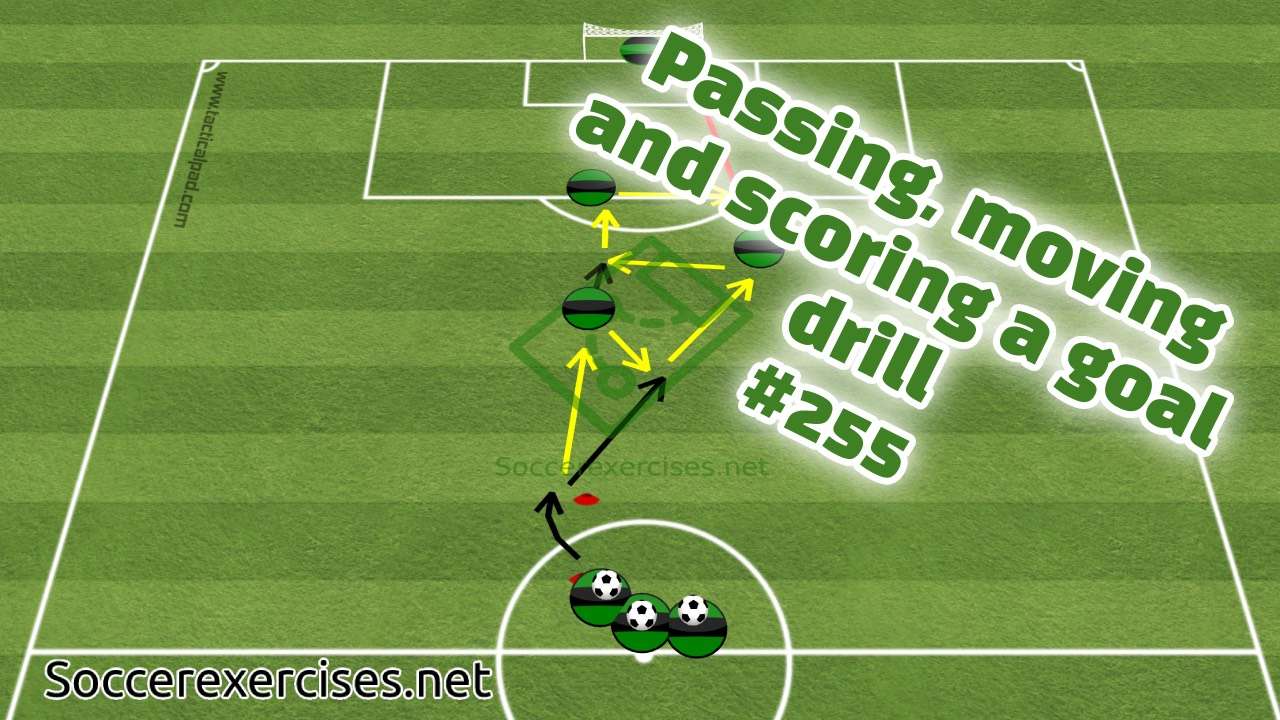 #255 Passing, moving and scoring a goal drill