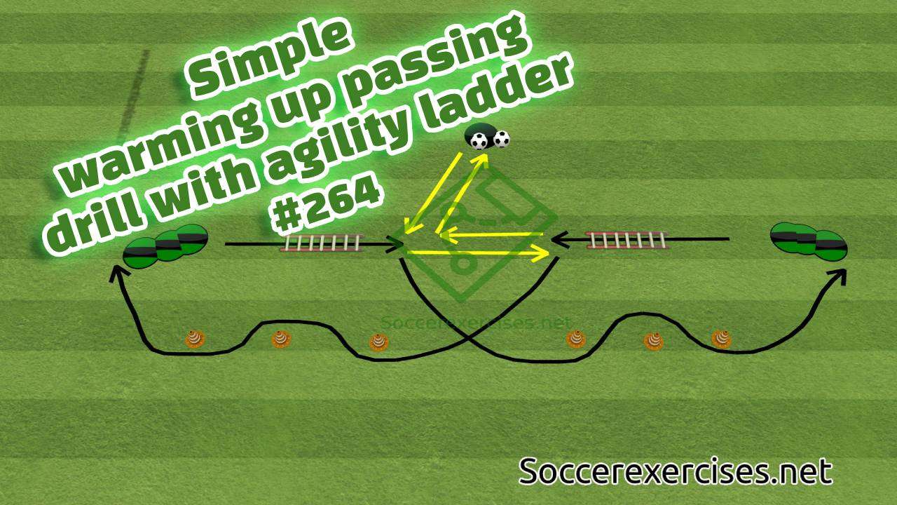 #264 Simple warming up passing drill with agility ladder